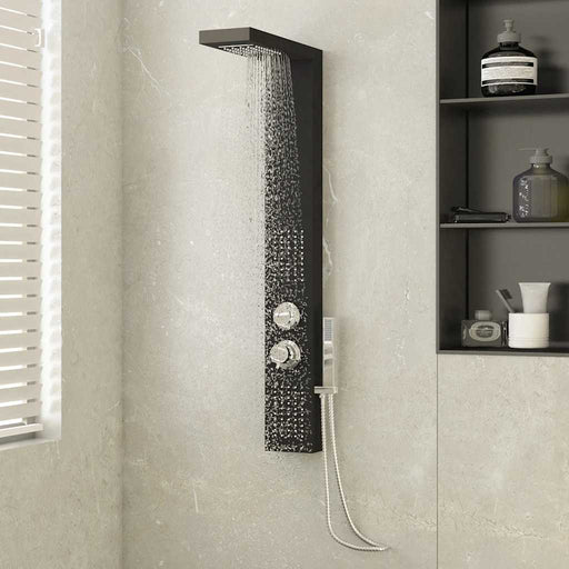 Sistem panou de duș din aluminiu, negru - WALTI WALTI