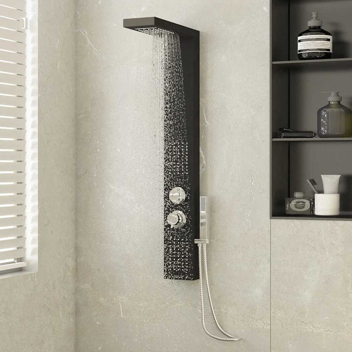 Sistem panou de duș din aluminiu, negru - WALTI WALTI