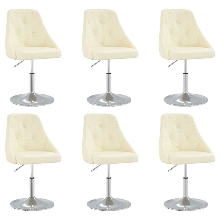 Scaune de bucătărie pivotante, 6 buc., crem, material textil WALTI