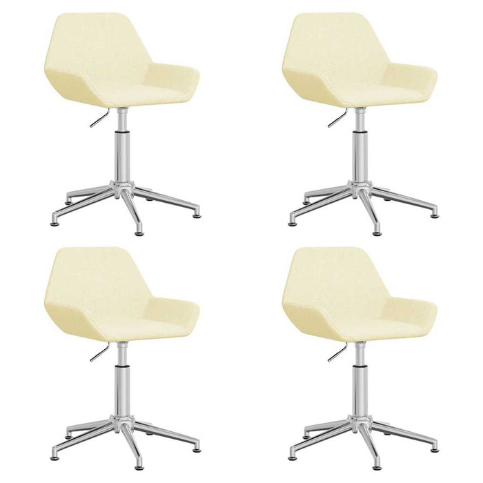 Scaune de bucătărie pivotante, 4 buc., crem, material textil WALTI