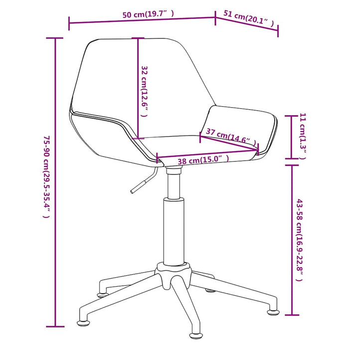 Scaune de bucătărie pivotante, 4 buc., crem, material textil WALTI