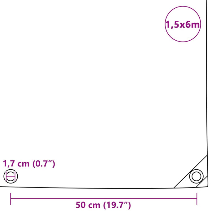 Prelată, negru, 1,5x6 m, 650 g/m² WALTI