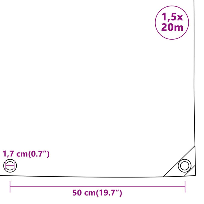 Prelată, gri, 1,5x20 m, 650 g/m² WALTI