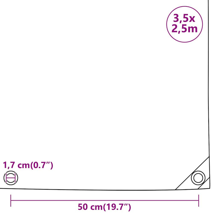 Prelată, negru, 3,5x2,5 m, 650 g/m² WALTI