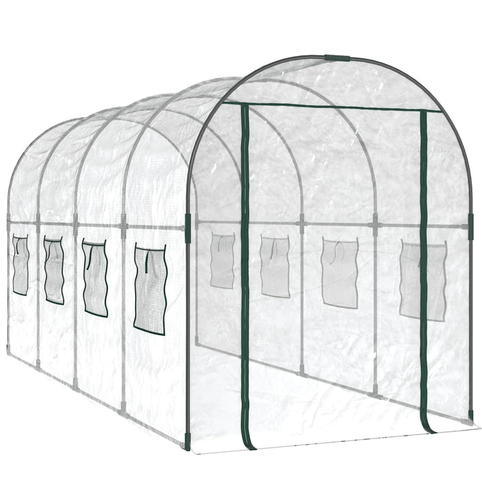 Seră transparentă 160x400x190 cm PVC/oțel vopsit electrostatic - WALTI WALTI