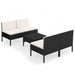 Set mobilier de grădină cu perne, 5 piese, negru, poliratan - WALTI WALTI