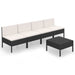 Set mobilier de grădină cu perne, 5 piese, negru, poliratan - WALTI WALTI
