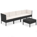 Set mobilier de grădină cu perne, 5 piese, negru, poliratan - WALTI WALTI