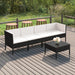 Set mobilier de grădină cu perne, 5 piese, negru, poliratan - WALTI WALTI