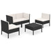 Set mobilier de grădină cu perne, 5 piese, negru, poliratan - WALTI WALTI
