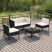 Set mobilier de grădină cu perne, 5 piese, negru, poliratan - WALTI WALTI