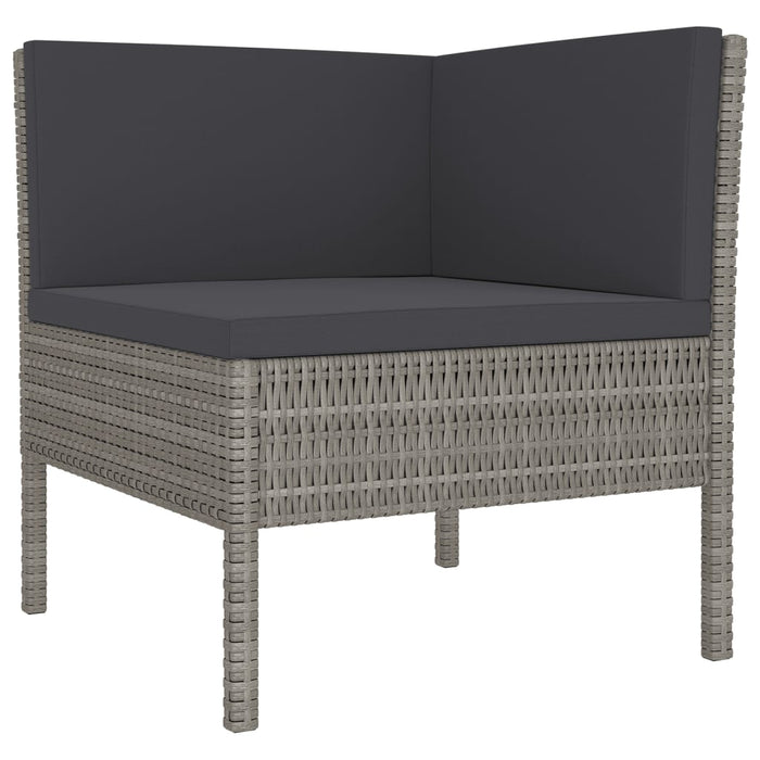 Set mobilier de grădină cu perne, 5 piese, gri, poliratan - WALTI WALTI