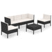Set mobilier de grădină cu perne, 6 piese, negru, poliratan - WALTI WALTI
