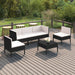 Set mobilier de grădină cu perne, 6 piese, negru, poliratan - WALTI WALTI