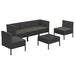 Set mobilier de grădină cu perne, 6 piese, negru, poliratan - WALTI WALTI