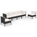Set mobilier de grădină cu perne, 6 piese, negru, poliratan - WALTI WALTI