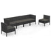 Set mobilier de grădină cu perne, 6 piese, negru, poliratan - WALTI WALTI