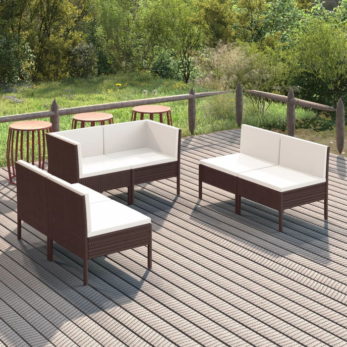 Set mobilier de grădină cu perne, 6 piese, maro, poliratan - WALTI WALTI