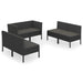 Set mobilier de grădină cu perne, 6 piese, negru, poliratan - WALTI WALTI