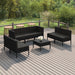 Set mobilier de grădină cu perne, 8 piese, negru, poliratan - WALTI WALTI