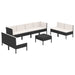 Set mobilier de grădină cu perne, 9 piese, negru, poliratan - WALTI WALTI