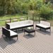 Set mobilier de grădină cu perne, 9 piese, negru, poliratan - WALTI WALTI