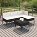 Set mobilier de grădină cu perne, 5 piese, negru, poliratan - WALTI WALTI