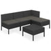 Set mobilier de grădină cu perne, 5 piese, negru, poliratan - WALTI WALTI