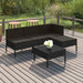 Set mobilier de grădină cu perne, 5 piese, negru, poliratan - WALTI WALTI