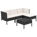 Set mobilier de grădină cu perne, 5 piese, negru, poliratan - WALTI WALTI