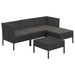 Set mobilier de grădină cu perne, 5 piese, negru, poliratan - WALTI WALTI