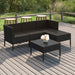Set mobilier de grădină cu perne, 5 piese, negru, poliratan - WALTI WALTI