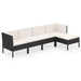 Set mobilier de grădină cu perne, 5 piese, negru, poliratan - WALTI WALTI