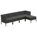 Set mobilier de grădină cu perne, 5 piese, negru, poliratan - WALTI WALTI