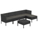 Set mobilier de grădină cu perne, 6 piese, negru, poliratan - WALTI WALTI