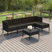 Set mobilier de grădină cu perne, 6 piese, negru, poliratan - WALTI WALTI