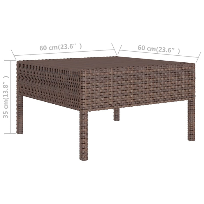 Set mobilier de grădină cu perne, 8 piese, maro, poliratan WALTI