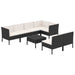 Set mobilier de grădină cu perne, 8 piese, negru, poliratan - WALTI WALTI