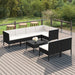 Set mobilier de grădină cu perne, 8 piese, negru, poliratan - WALTI WALTI