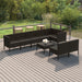 Set mobilier de grădină cu perne, 9 piese, negru, poliratan - WALTI WALTI