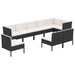 Set mobilier de grădină cu perne, 9 piese, negru, poliratan - WALTI WALTI