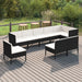 Set mobilier de grădină cu perne, 9 piese, negru, poliratan - WALTI WALTI