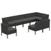 Set mobilier de grădină cu perne, 9 piese, negru, poliratan - WALTI WALTI