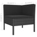 Set mobilier de grădină cu perne, 9 piese, negru, poliratan - WALTI WALTI