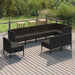 Set mobilier de grădină cu perne, 9 piese, negru, poliratan - WALTI WALTI