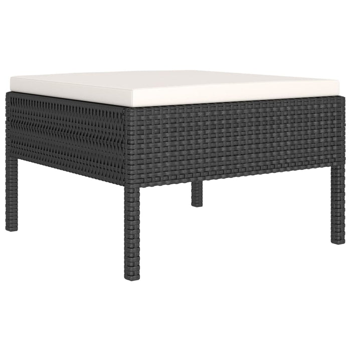 Set mobilier de grădină cu perne, 8 piese, negru, poliratan - WALTI WALTI