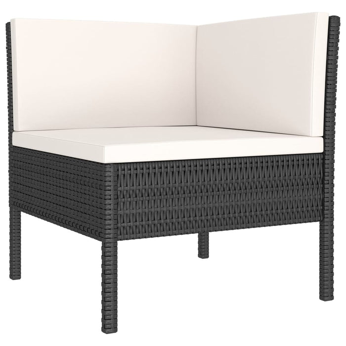 Set mobilier de grădină cu perne, 8 piese, negru, poliratan - WALTI WALTI