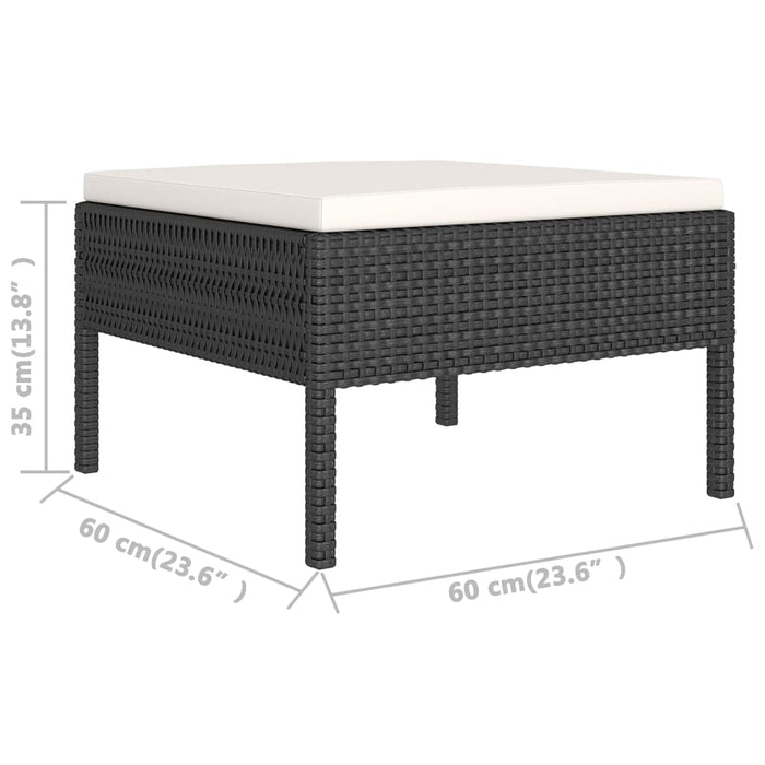 Set mobilier de grădină cu perne, 8 piese, negru, poliratan - WALTI WALTI