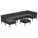 Set mobilier de grădină cu perne, 8 piese, negru, poliratan - WALTI WALTI