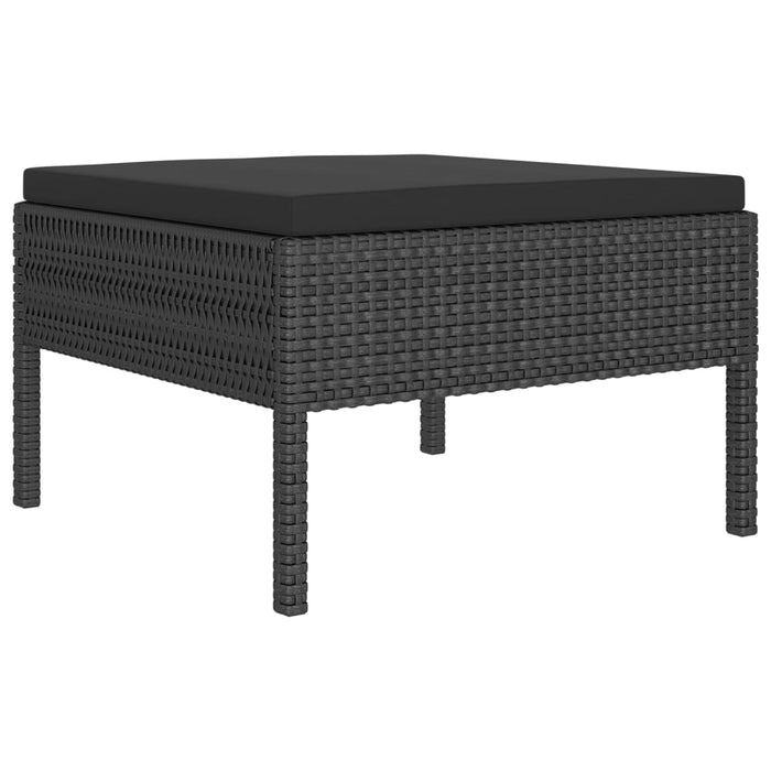Set mobilier de grădină cu perne, 8 piese, negru, poliratan - WALTI WALTI